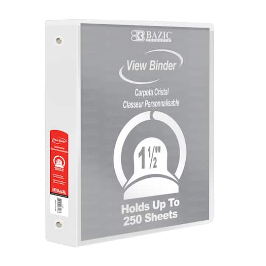 BAZIC® 3 Ring View Binder with Pockets